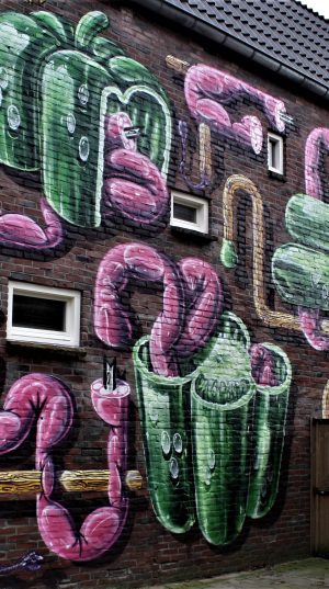 bkr1-p04 Eikenderweg - muurschildering-Sausage-paprika and matches-HNRX (AUT)